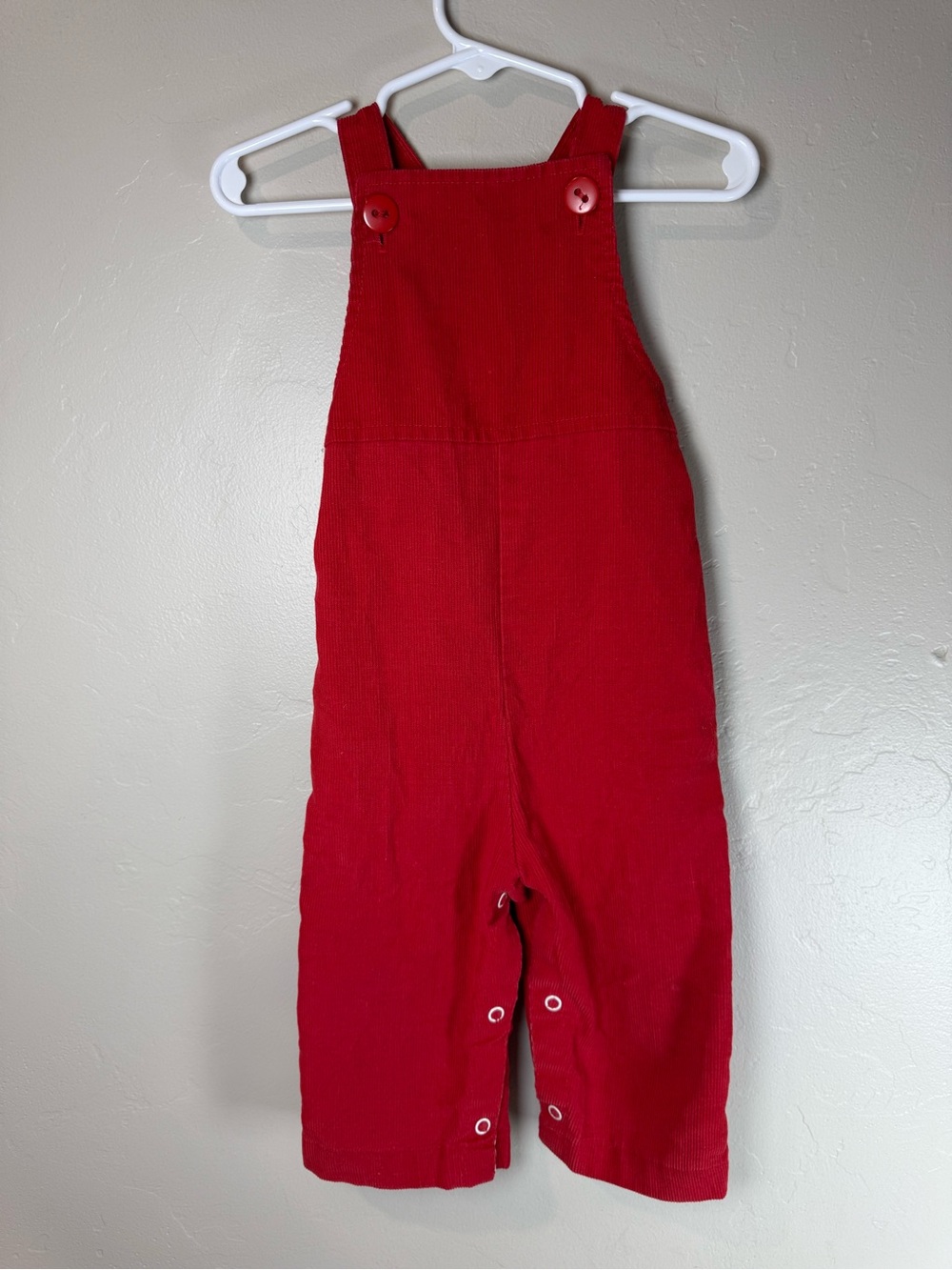 healthtex Red Corduroy Kids Overalls with Button Straps